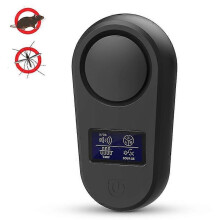 (Black) High Power Display Ultrasonic Mouse Repellent Mosquito Repellent Home Intelligent Insect Repellent US Plug