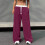 Women's wide-leg sweatpants, drawstring-Dark Blue L 5