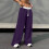 Women's wide-leg sweatpants, drawstring-Dark Blue L 7