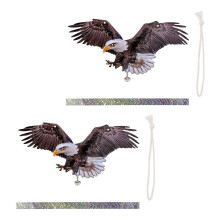 (Style C) Double Faced Acrylic Owl Sculptures Including Reflective Accessories for Balcony Bird Control Multicolor