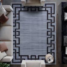 (160 X 230 cm, Grey Black) Luxury Soft Rugs Large Runner Rug Non Slip Door Mats