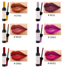 (Three generations of black bottles) Red Wine Bottle Lip Gloss 6 Colors Matte Matte Velvet Not Easy To Fade Lipstick 6 Colors Set