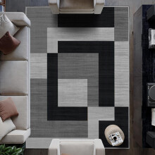 (160 x 230 cm (5 ft. 3 in x 7 ft. 7 in), Milo Black Grey) Extra Large Rugs Non Slip Area Rug Modern Luxury Living Room Bedroom Carpets