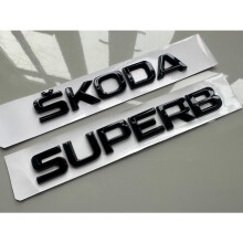 Emblema di ricambio per bagagliaio auto, nero lucido, in ABS, per Superb Sedan, accessorio esterno resistente.