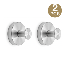 Self-adhesive Shower Suction Towel Hook Set, Silver