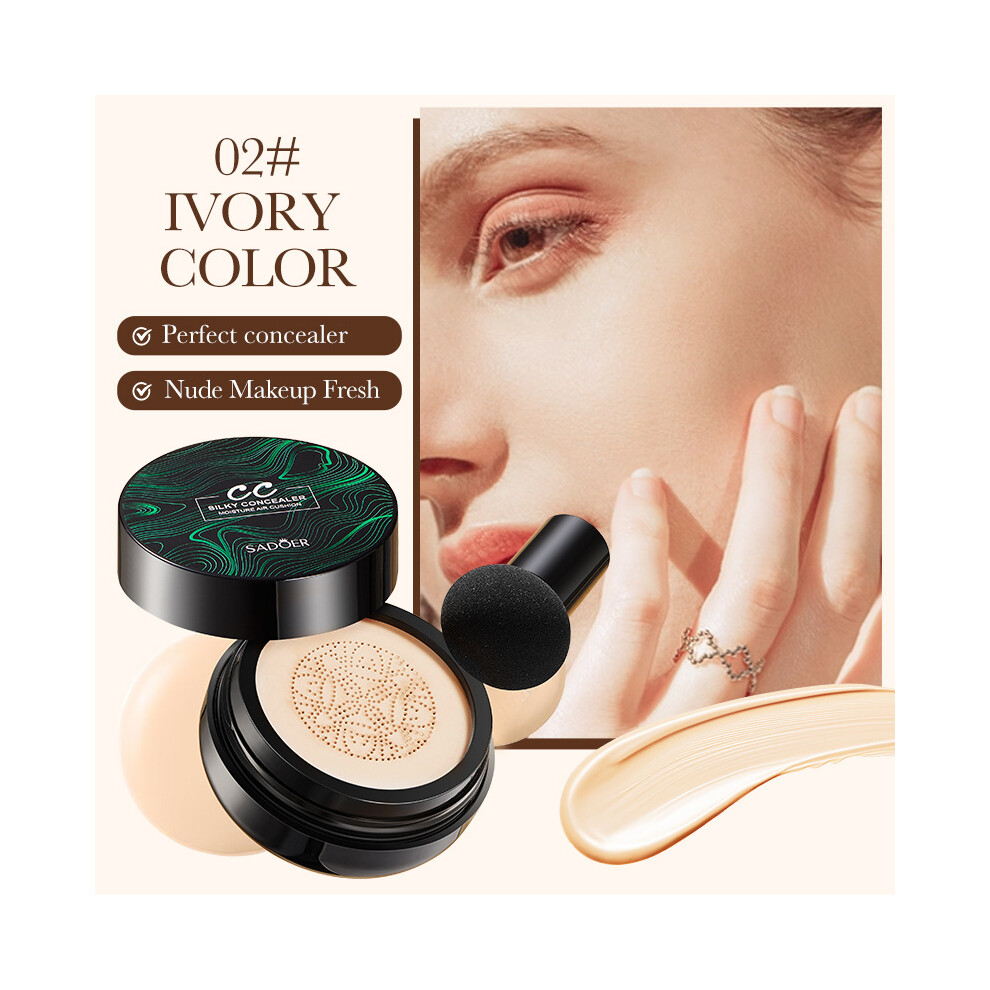 Makeup CC Mushroom Cushion Ivory White Concealer and Correcting Facial Foundation