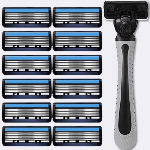 Premium Hand Scraper Set with 6 Layer Blades and Universal Handle, Includes 12 Precision Replacement Blades