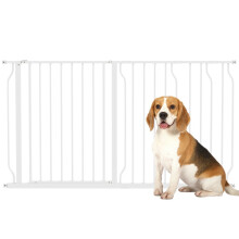 Hondenhek voor buiten, uitschuifbaar 75-145 x 76 cm, geschikt als barrière voor trappen, gangen en deuropeningen, boren niet nodig.