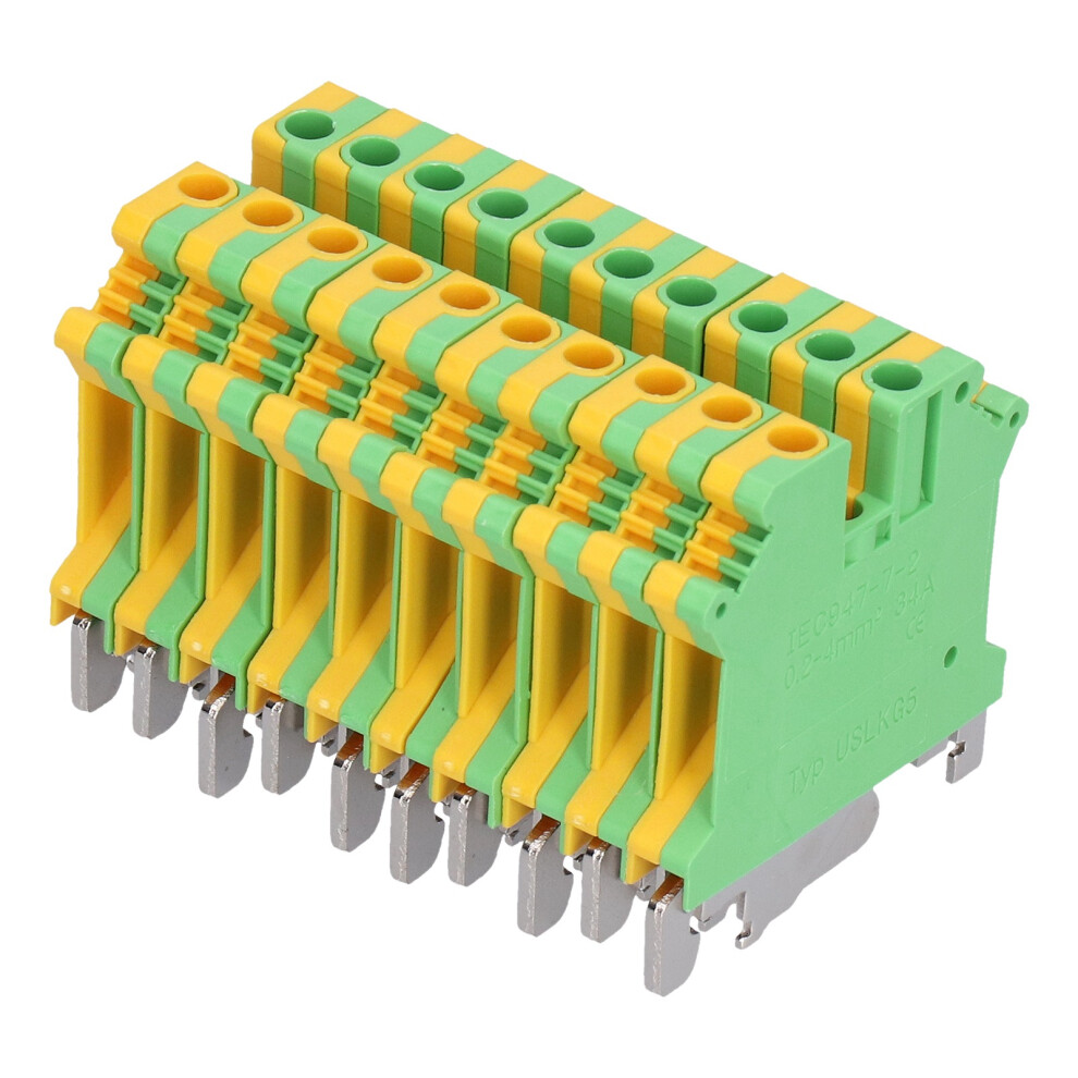 50Pcs DIN Rail Mount Terminal Block