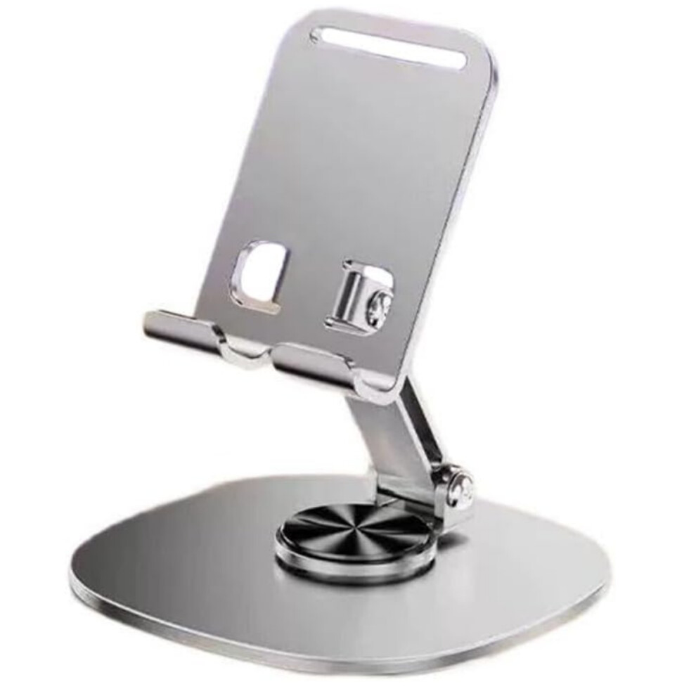360 Rotating Phone Holder For Desk - Portable & Foldable Cell Phone Stand, Adjustable Tablet Stand For All Mobile Phones Grey 9366410237964