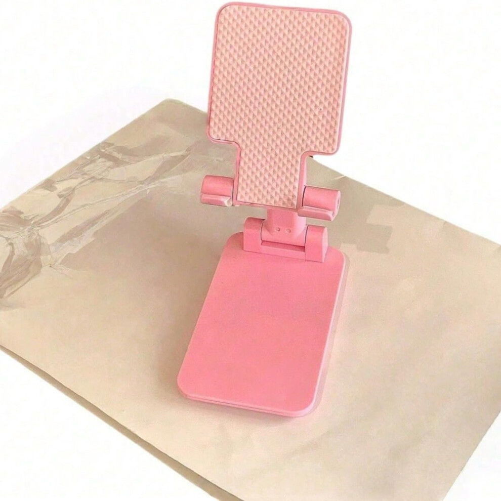 Foldable Desktop Phone Stand Â Adjustable Height & Angle, Universal Holder With Non-Slip Silicone Base (Pink)Colour Name: Pink 9366410238121