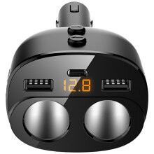 Încărcător auto, adaptor brichetă, adaptor de alimentare 120W, comutator bidirecțional, priză auto 12V/24V, cu adaptor USB dual de_m