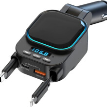 Wyjmowany adapter samochodowy Bluetooth 5.3 96 W 4 w 1, samochodowy adapter z nadajnikiem FM i funkcją połączeń w trybie głośnomówią_m