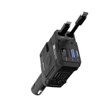 Caricabatterie per auto Mecha con cavo retrattile, ricarica super rapida da 120 W, da uno a tre prese per accendisigari, ricarica flash_M