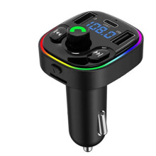 Nový duálny displej s detekciou napätia do auta, Bluetooth prehrávač MP3, PD20W, rýchlonabíjacia nabíjačka, FM vysielač_M