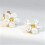 Boutons de manchette en forme de fleur géométrique, accessoires 7