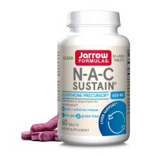 Jarrow Formulas, Vegan N-A-C Sustain, 600 mg, 60 tabletiek