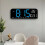 Wall Clock - SALUTUYA - Large Digital Clock - LED Display - Adjustable Brightness - Blue 2