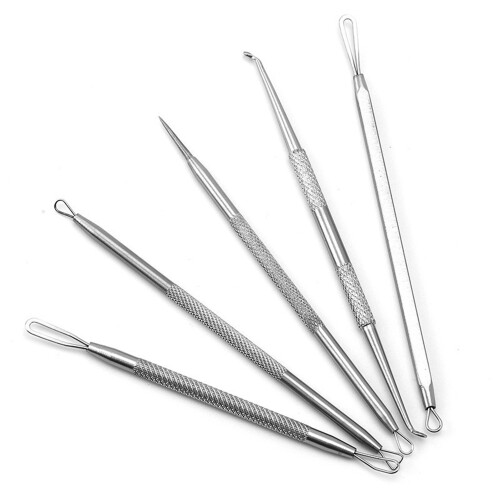 5-teiliger Mitesser-Entferner, Pickel-Entferner, Gesichtspflege-Set Silver 1