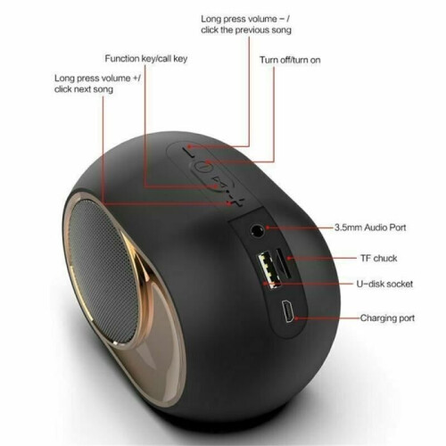 Portable Bluetooth Speaker - Wireless Bluetooth 5.0 Speaker - Black 1