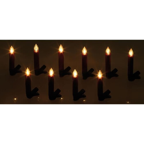 LED Christmas tree candles with infrared remote control - x10 - red 1