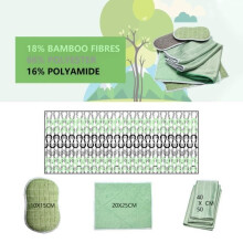 RoseDoes Kitchen Towels, Scouring Pads, Absorbent Bamboo Fiberglass Cleaning Cloths, Sponge Block, Set of 6