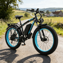 KETELES 26" Electric Mountain Bike 1000W 48V 20AH Battery Hydraulic Brake Blue