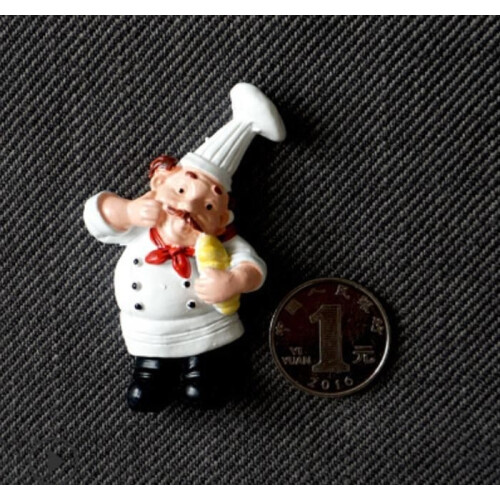 Extra-large 3D chef magnets for refrigerator, decorative and practical, set of 6 2