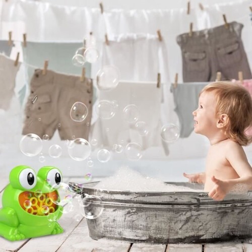 Children's Frog Bubble Machine - Automatic Bath Toy - Bubble Solution Included 1