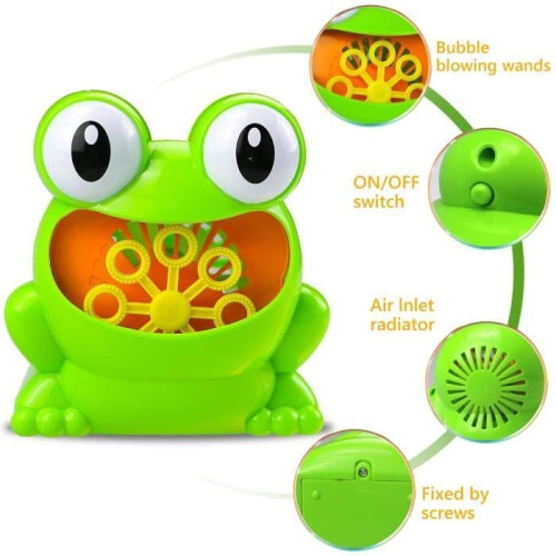 Children's Frog Bubble Machine - Automatic Bath Toy - Bubble Solution Included 2