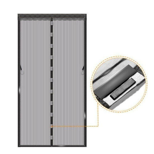 Automatically Closing Insect Screen for Doors and Windows, 120 x 220 cm - Black 2