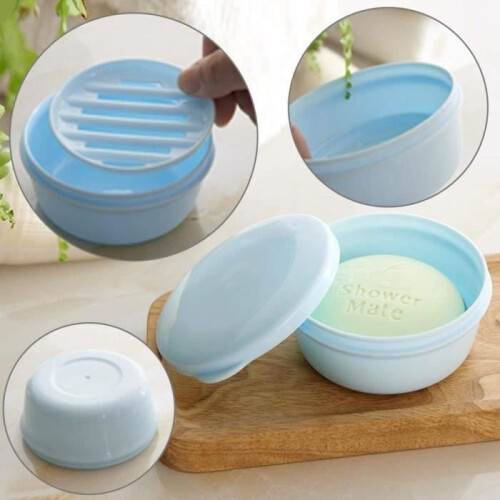 Soap Dish - Not specified - Portable Soap Case - PP+PE Plastic - 2pcs - White/Blue 2