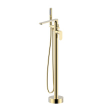 Nes Home Modern Brushed Brass Freestanding Bath Shower Mixer Tap with Handheld Kit
