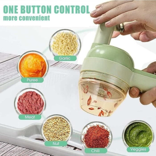 Vegetable Chopping Set - 4-in-1 Electric Food Processor - Portable - Cordless - Multifunctional 2