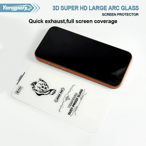 Pack de 3 protectores de pantalla de cristal 9D para iPhone 15 Pro Max 2