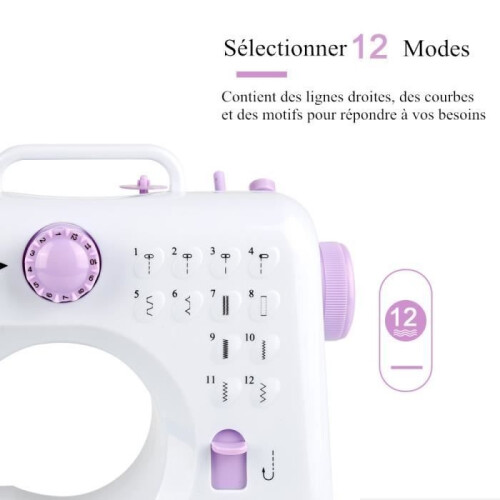 KEKE-505 Electric Sewing Machine, Double Thread Sewing, Automatic Adjustable Stitching, 12 Built-in Stitch Patterns, Portable, Multifunctional 1
