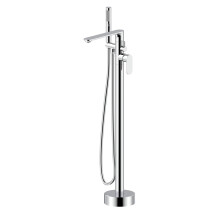 Nes Home Modern Chrome Freestanding Bath Shower Mixer Tap with Handheld Kit