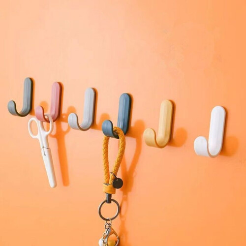 (6 pieces) Adhesive hooks, utility wall hooks, wall hooks for decorative wall-mounted key holders, wall hooks 1