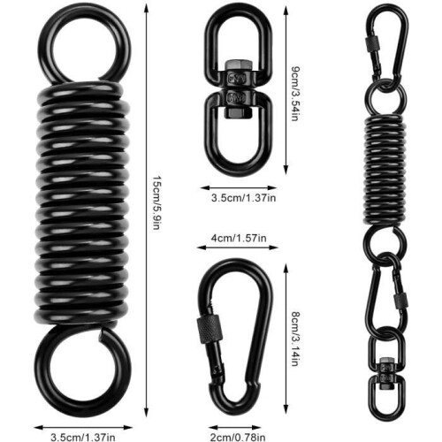Spring Hook, Ceiling Hook, Spring Suspension Kits, Spring Hooks for Hanging Bed, Yoga - 4 pieces 2