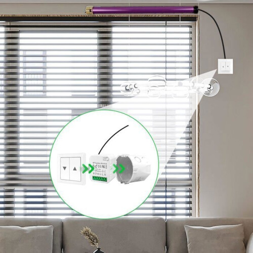 Wireless Switch Kit, Connected Roller Shutter Switch with RF Remote Control and Receiver Module 2