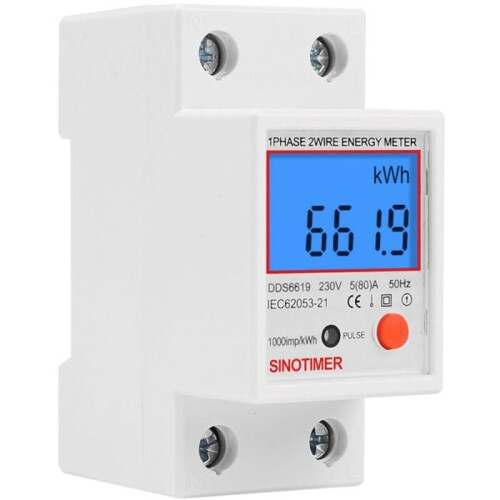 Single-phase sub-meter, MID certified, 45A max modular, single tariff, LCD display - Smart electricity meter 1