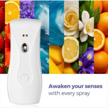 Automatic Air Freshener Dispensers (Set of 2), Aerosol Sprayers, Wall or Floor Mounted, Adjustable Timer