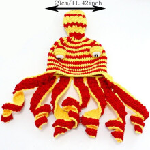 Knitted squid-shaped hat for men and women, crocheted with yarn, fun hat for autumn and winter, cover-up
