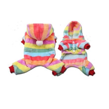 (Corduroy pink / XS) Fleece dog jumpsuit, soft winter clothing, small puppy pajamas, pet coat
