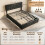 Homcom HOMCOM PU Leather King Bed Frame with Storage and Adjustable Headboard Black 3