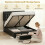 Homcom HOMCOM PU Leather King Bed Frame with Storage and Adjustable Headboard Black 4
