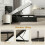 Homcom HOMCOM PU Leather King Bed Frame with Storage and Adjustable Headboard Black 5