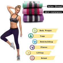 Set of 3 Fabric Resistance Bands for Fitness, Pilates and Rehabilitation - Green, Pink and Purple