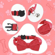 Cat collars, adjustable bow tie, with bell, safety collar for kittens, cats and small puppies, Christmas collar