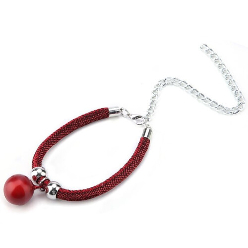 Cat collar - OKUMGGYJ - Red - Adjustable - With bell 2